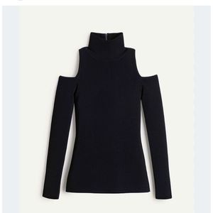 WHBM Mock Neck Cold-Shoulder Sweater